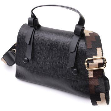 Люксова сумка для жінок з короткою ручкою з натуральної шкіри Vintage 22670 Чорна 22670 фото