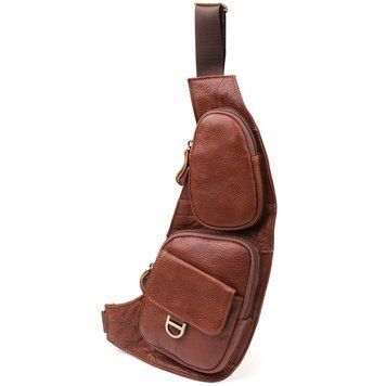 Мужская сумка через плечо из зернистой натуральной кожи Vintage 22966 Коричневый 22966 фото