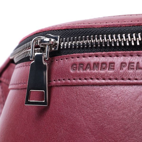 Красива бананка для жінок з натуральної шкіри GRANDE PELLE 22815 Рожевий 22815 фото