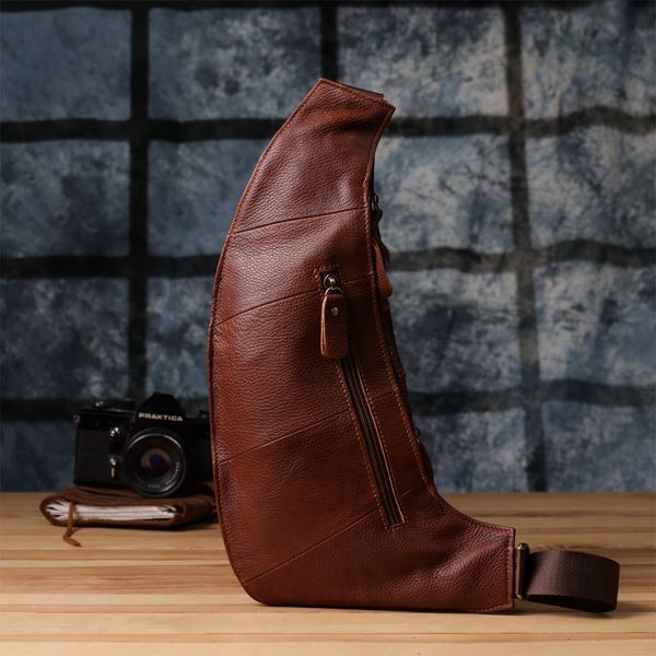 Мужская сумка через плечо из зернистой натуральной кожи Vintage 22966 Коричневый 22966 фото