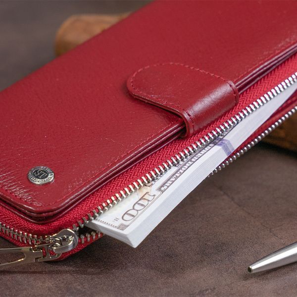 Вертикальный вместительный кошелек из кожи женский ST Leather 19307 Бордовый 19307 фото