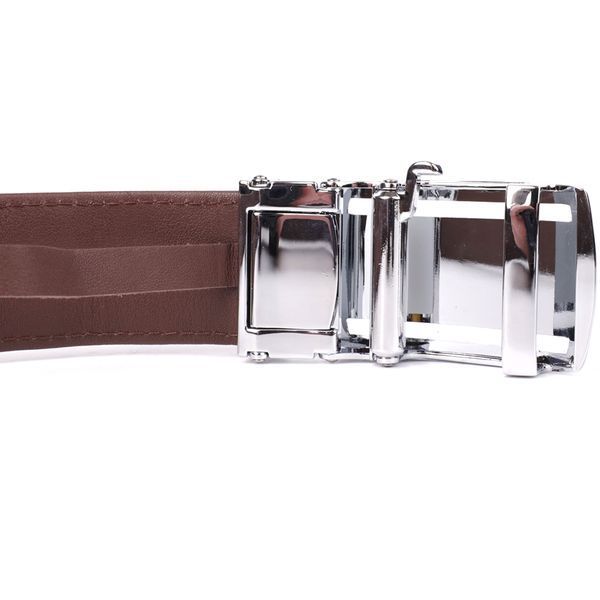 Ремінь-автомат CROCODILE LEATHER 18235 з натуральної шкіри крокодила (каймана) Коричневий 18235 фото
