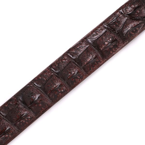 Ремінь-автомат CROCODILE LEATHER 18235 з натуральної шкіри крокодила (каймана) Коричневий 18235 фото
