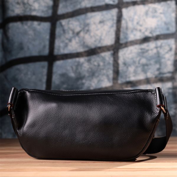 Стильна чоловіча бананки з м'якої натуральної шкіри Vintage sale_15116 Чорний sale_15116 фото