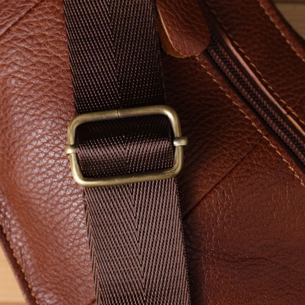 Мужская сумка через плечо из зернистой натуральной кожи Vintage 22966 Коричневый 22966 фото
