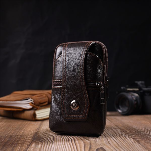 Чоловіча сумка на пояс на одне відділення Vintage 22246 Коричнева 22246 фото
