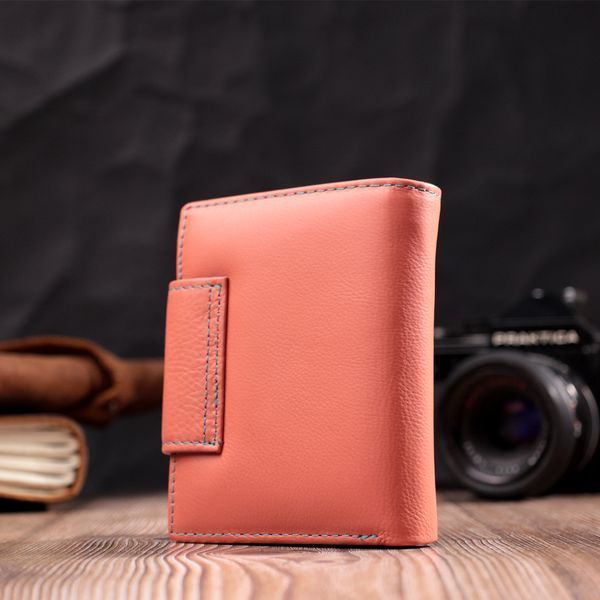 Гаманець з натуральної шкіри для жінок з цікавою монетницею ST Leather 19447 Помаранчевий 19447 фото
