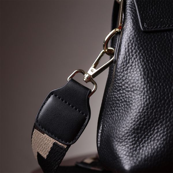 Люксова сумка для жінок з короткою ручкою з натуральної шкіри Vintage 22670 Чорна 22670 фото