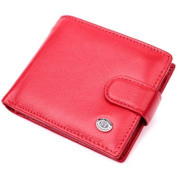 Яскраве жіноче портмоне з блоком для карт з натуральної шкіри ST Leather 19471 Червоний 19471 фото