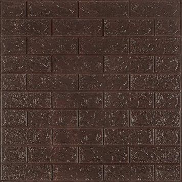 3D панель самоклеющаяся кирпич Чёрный шоколад 700x770x3мм (018-3) SW-00000543 SW-00000543 фото