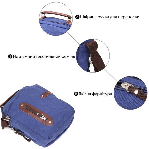 Сумка вертикальная текстильная Vintage 20156 Синяя 20156 фото