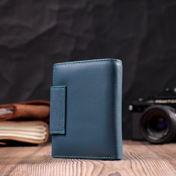Жіноче портмоне з оригінальною монетницею з натуральної шкіри ST Leather 19450 Бірюзовий 19450 фото