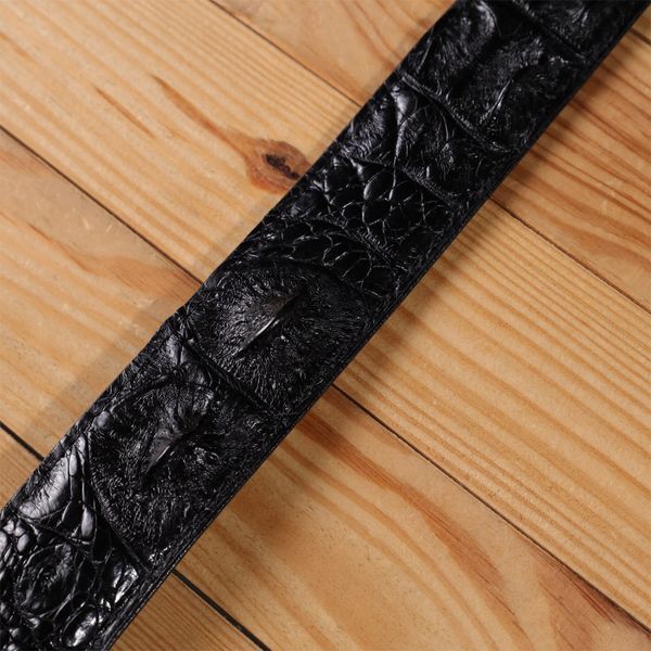 Ремінь-автомат CROCODILE LEATHER 18236 з натуральної шкіри крокодила (каймана) Чорний 18236 фото