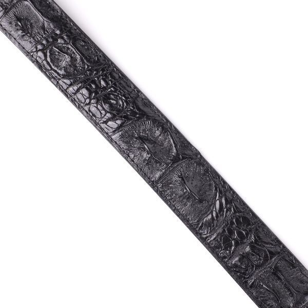 Ремінь-автомат CROCODILE LEATHER 18236 з натуральної шкіри крокодила (каймана) Чорний 18236 фото