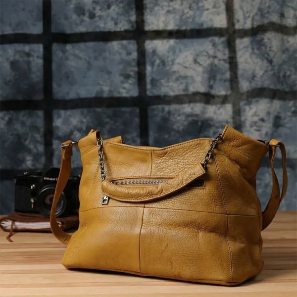 Практичная женская сумка из натуральной кожи Vintage 22991 Желтый 22991 фото