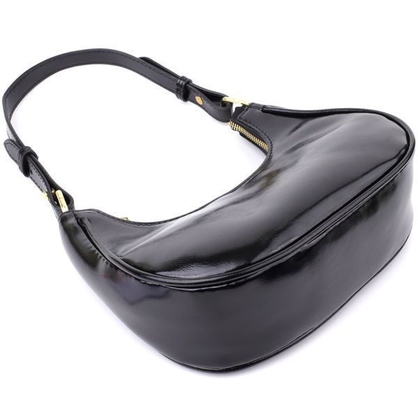 Лакова сумка на плече з екошкіри Vintage sale_15150 Чорний sale_15150 фото