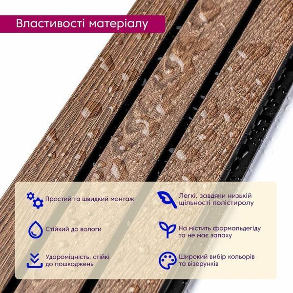 Рейка декоративная PS 2900х120х12мм Орех SW-00001739 SW-00001739 фото