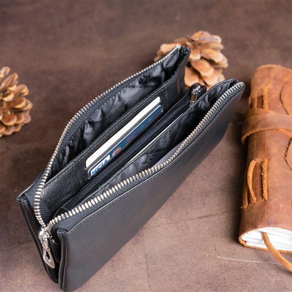 Місткий клатч на два відділення жіночий ST Leather 19246 Чорний 19246 фото