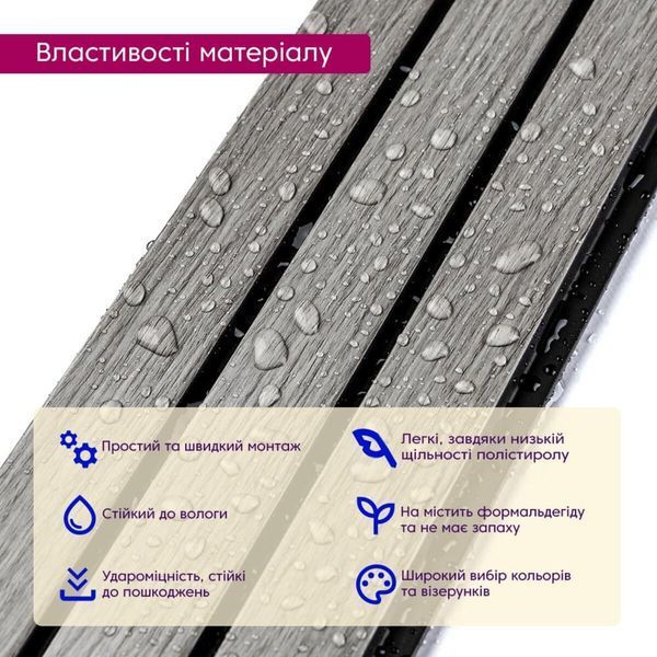 Рейка декоративна PS 2900х120х12мм Світло-сірий дуб SW-00001740 SW-00001740 фото