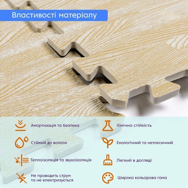 Підлога пазл - модульне підлогове покриття 600x600x10мм Пісочне дерево (МР14) SW-00000648 SW-00000648 фото