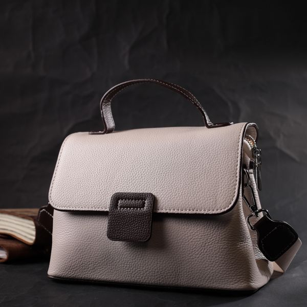 Елегантна сумка сетчел для жінок з натуральної шкіри Vintage 22290 Біла 22290 фото