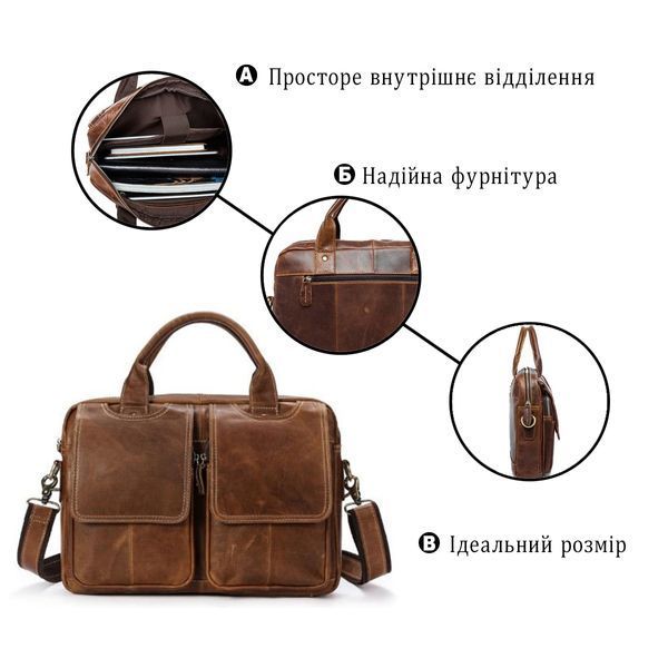 Сумка для ноутбуку з натуральної шкіри Vintage 14867 Коричнева 14867 фото