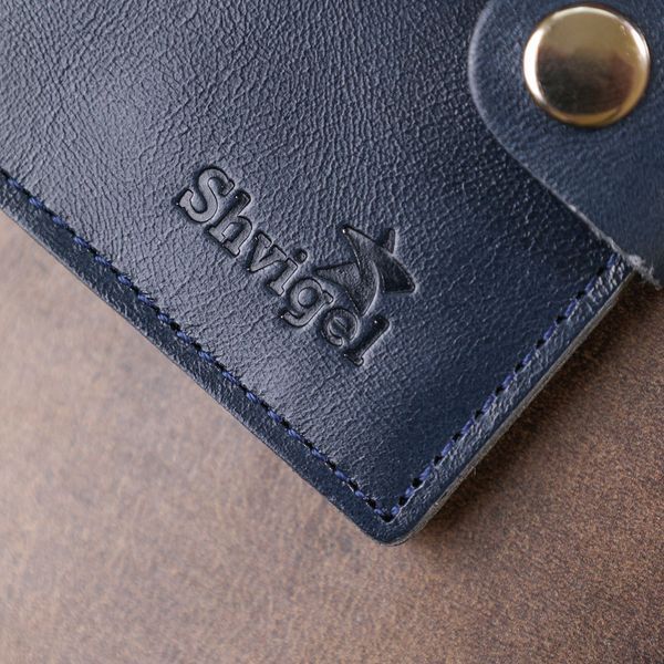 Компактное стильное портмоне Shvigel 16486 Синий 16486 фото