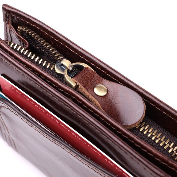 Вертикальний чоловічий гаманець із натуральної шкіри Vintage sale_15096 Коричневий sale_15096 фото
