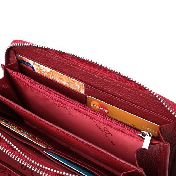 Фактурний клатч на два відділення з лакованої натуральної шкіри ST Leather 22692 Червоний 22692 фото