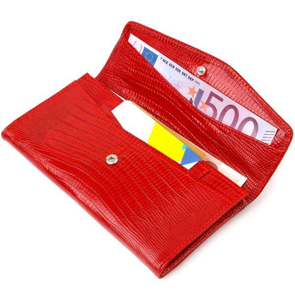 Фактурне жіноче портмоне з натуральної шкіри з тисненням CANPELLINI 21698 Червоний 21698 фото