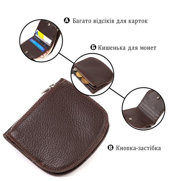 Полукруглое женское портмоне из натуральной кожи флотар CANPELLINI 21835 Коричневое 21835 фото