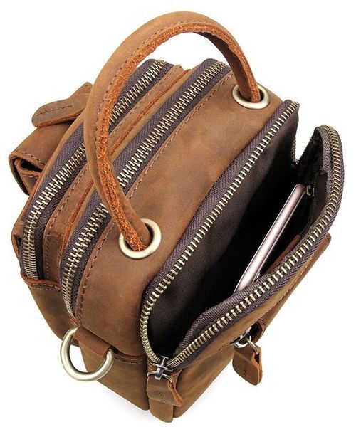 Сумка мужская Vintage 14416 в винтажном стиле Коричневая 14416 фото