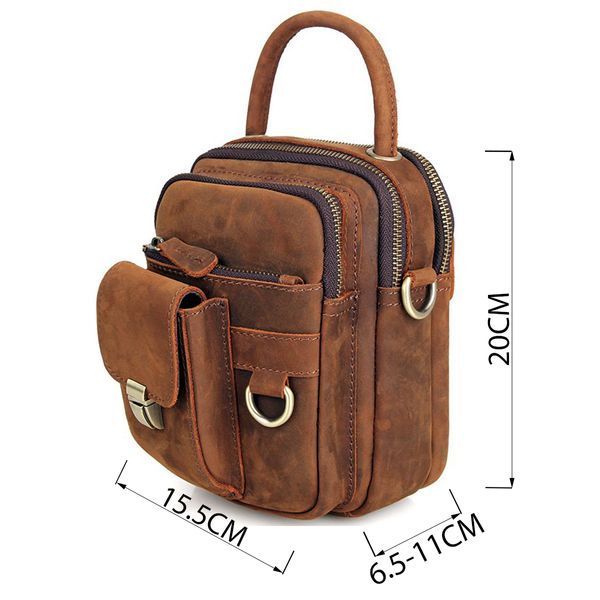 Сумка мужская Vintage 14416 в винтажном стиле Коричневая 14416 фото