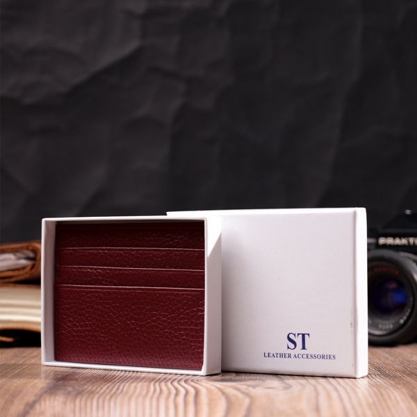 Практичный кард-кейс из натуральной кожи ST Leather 22446 Бордовый 22446 фото
