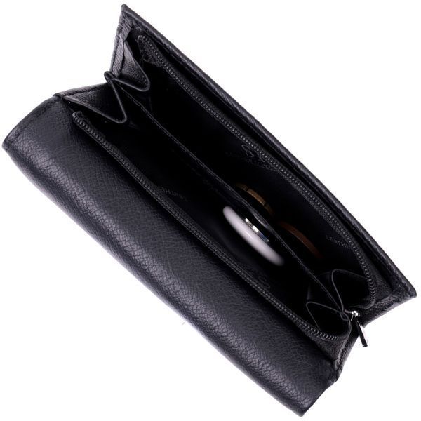 Удобный женский кошелек в три сложения из натуральной кожи ST Leather 19468 Черный 19468 фото