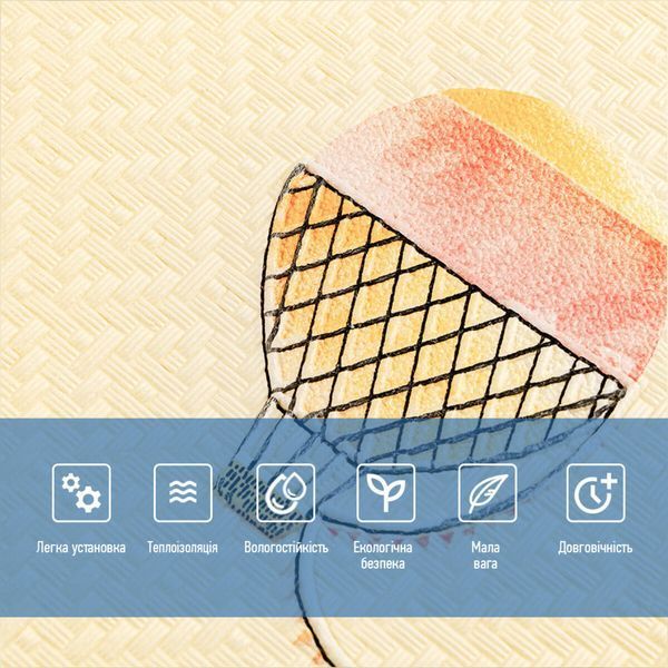 Панель стеновая 3D 700х700х4мм Воздушные шары рогожка SW-00001973 SW-00001973 фото
