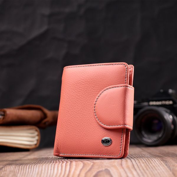 Стильный кожаный кошелек с монетницей снаружи для женщин ST Leather 19458 Оранжевый 19458 фото