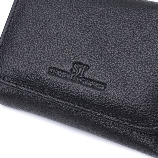 Красивое женское портмоне с монетницей из натуральной кожи ST Leather 22728 Черный 22728 фото