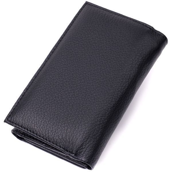 Удобный женский кошелек в три сложения из натуральной кожи ST Leather 19468 Черный 19468 фото