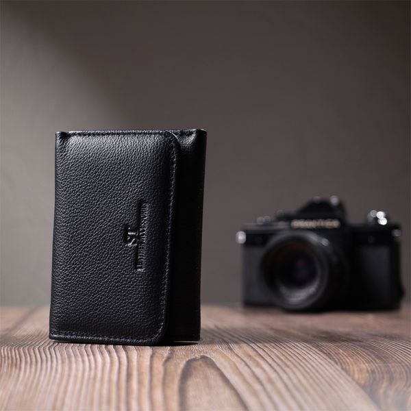 Красивое женское портмоне с монетницей из натуральной кожи ST Leather 22728 Черный 22728 фото