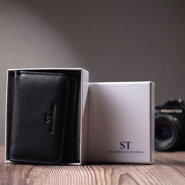Красивое женское портмоне с монетницей из натуральной кожи ST Leather 22728 Черный 22728 фото