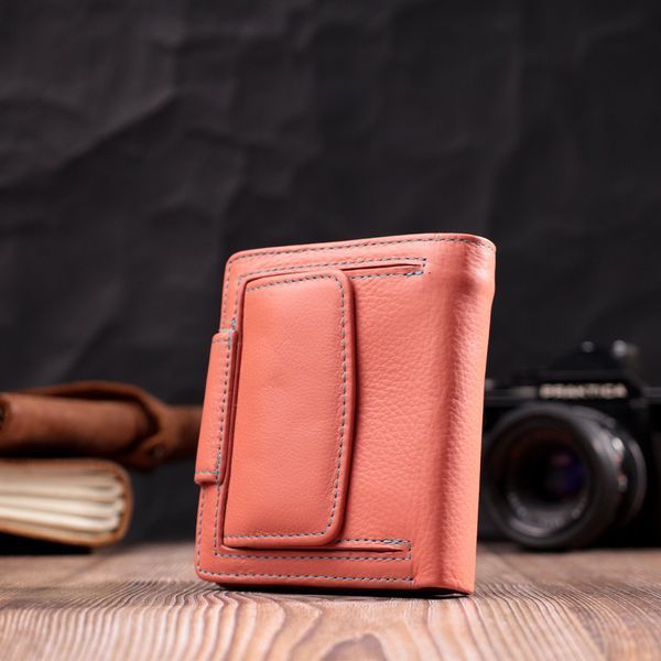 Стильный кожаный кошелек с монетницей снаружи для женщин ST Leather 19458 Оранжевый 19458 фото
