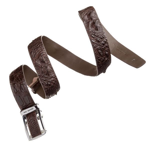 Ремень-автомат CROCODILE LEATHER 18240 из натуральной кожи крокодила Коричневый 18240 фото