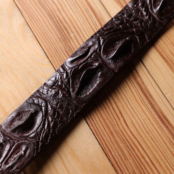 Ремень-автомат CROCODILE LEATHER 18240 из натуральной кожи крокодила Коричневый 18240 фото