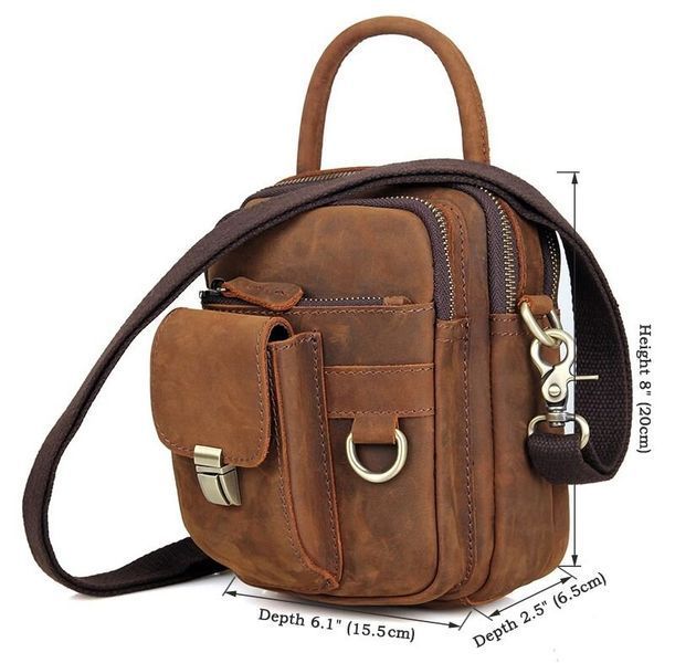 Сумка мужская Vintage 14416 в винтажном стиле Коричневая 14416 фото