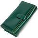 Лакированный женский кошелек с блоком для визиток из натуральной кожи ST Leather 19424 Зеленый 19424 фото 2