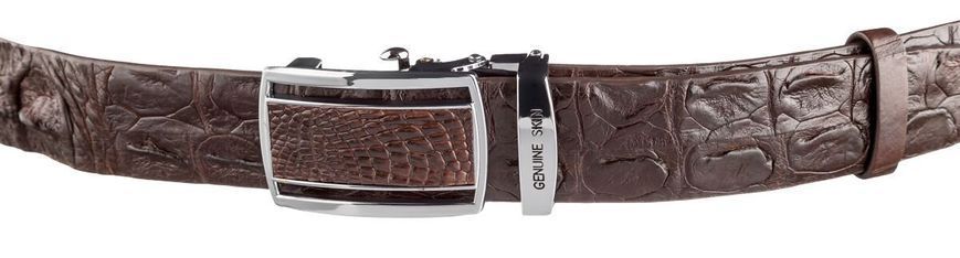 Ремень-автомат CROCODILE LEATHER 18240 из натуральной кожи крокодила Коричневый 18240 фото