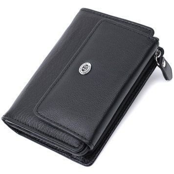 Практичний гаманець із монетницею з натуральної шкіри ST Leather 22740 Чорний 22740 фото