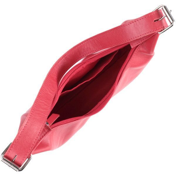 Яркая сумка багет с регулируемым ремнем из гладкой натуральной кожи Shvigel 22832 Красная 22832 фото