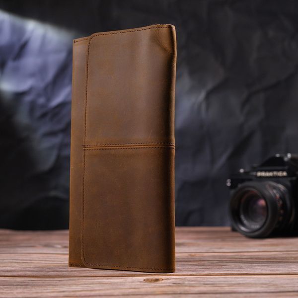 Тонкий чоловічий гаманець з натуральної вінтажної шкіри 21296 Vintage Коричневий 21296 фото